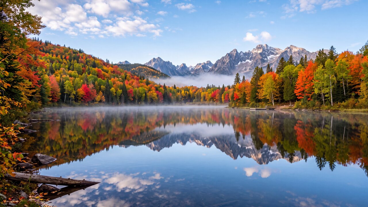 Autumn Lake Reflection wallpaper