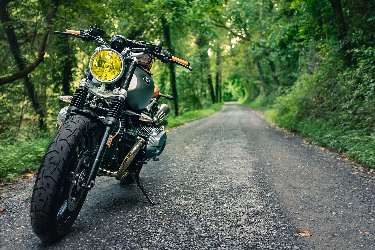 Motorbike Forest Road wallpaper