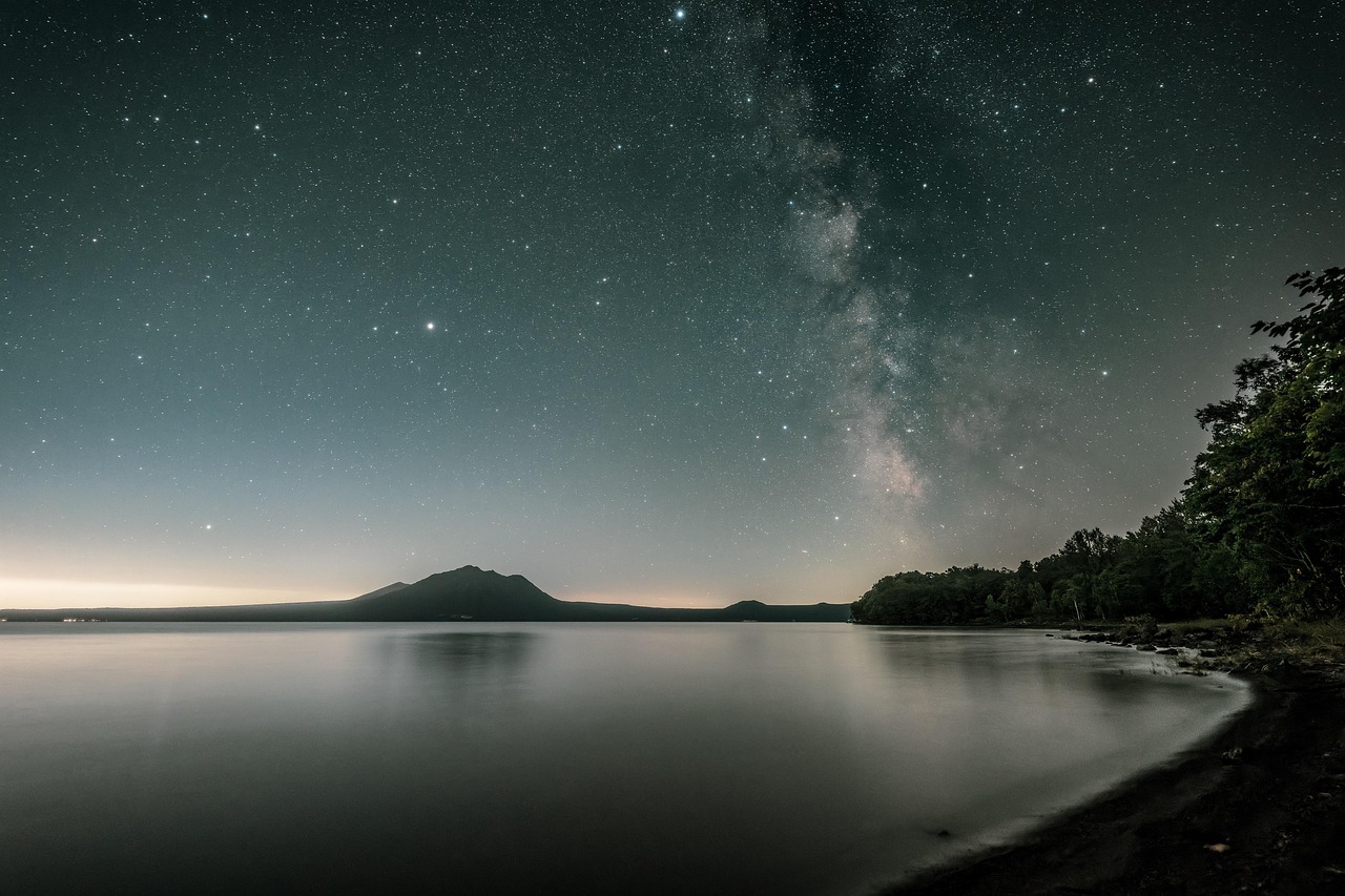 Night View Starry Sky Milky Way wallpaper