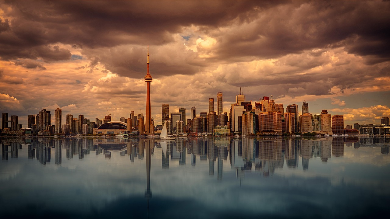 Toronto Skyline Sunset wallpaper