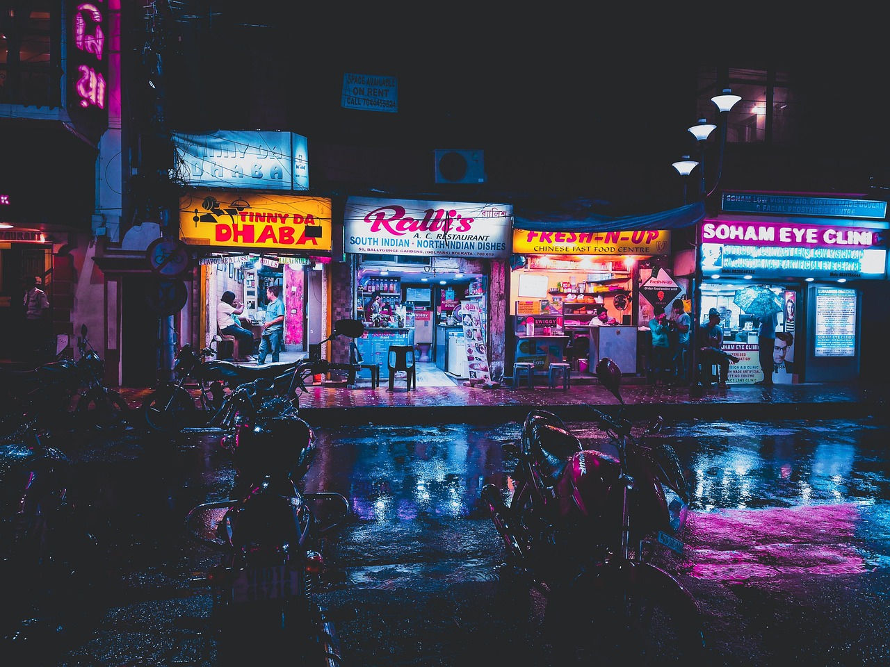 Shop City Night wallpaper