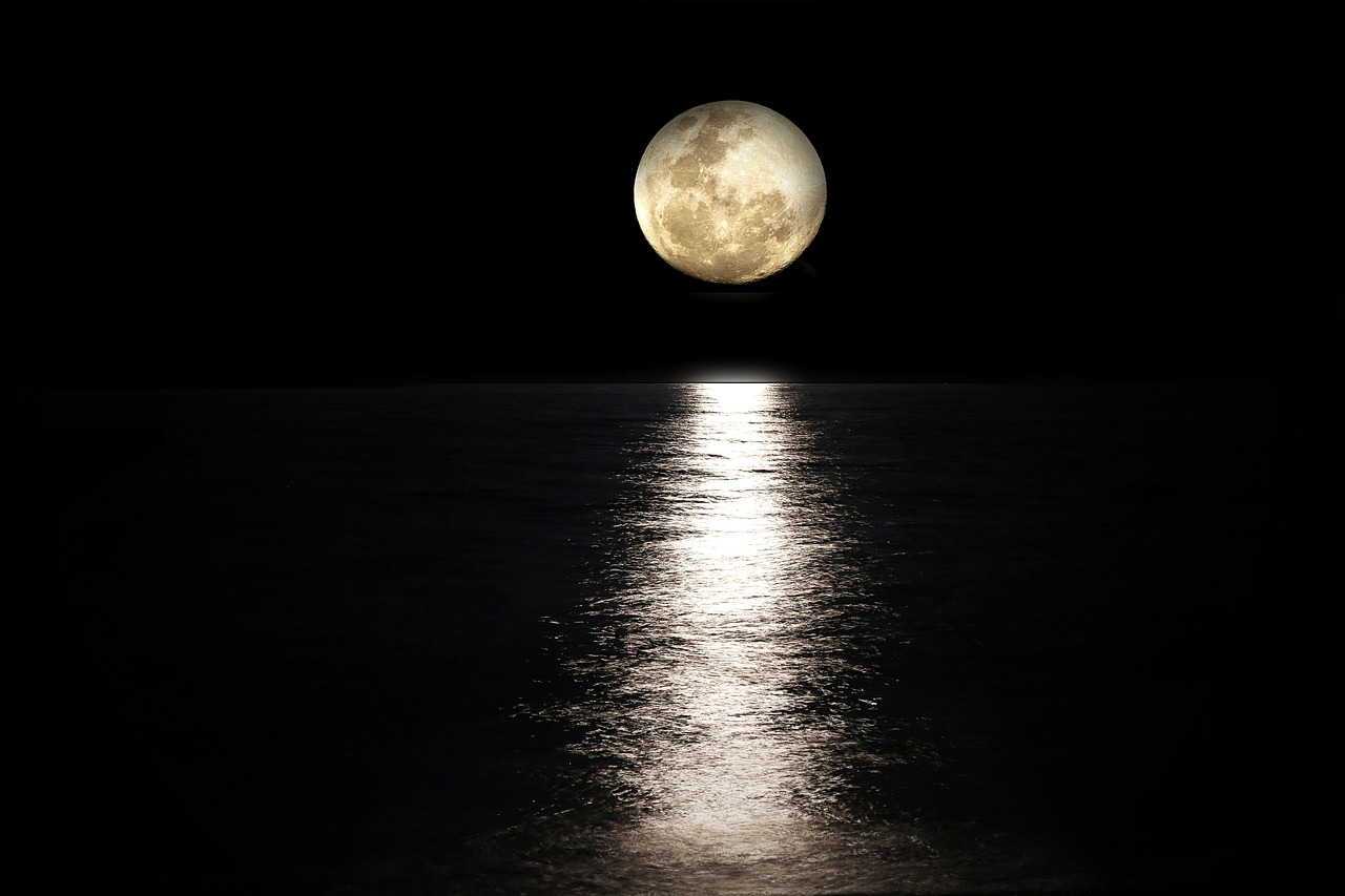 Moon Full Moon Sea wallpaper