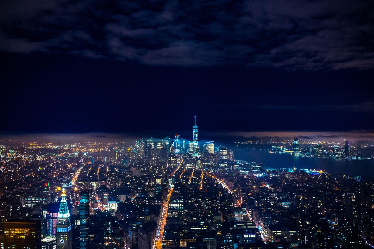 Skyline Buildings Illuminated wallpaper