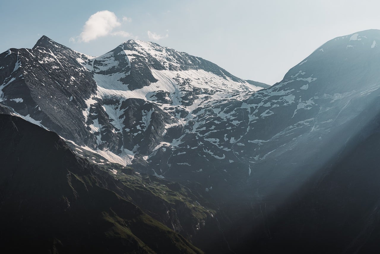 Snow Covered Peaks Alpine Glacier High Mountain wallpaper