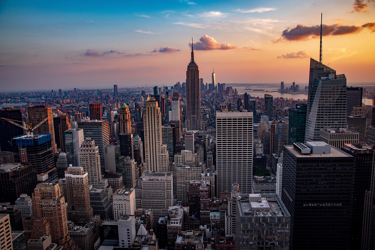 Sunset Manhattan City wallpaper