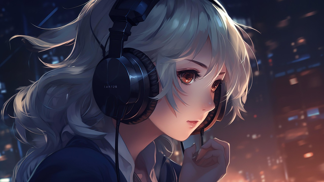 Woman Headphones Anime wallpaper