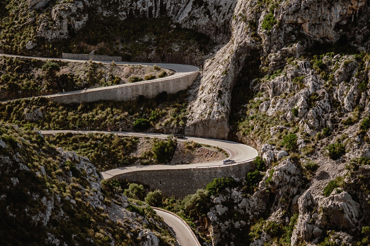 Mallorca Winding Road Mountains wallpaper