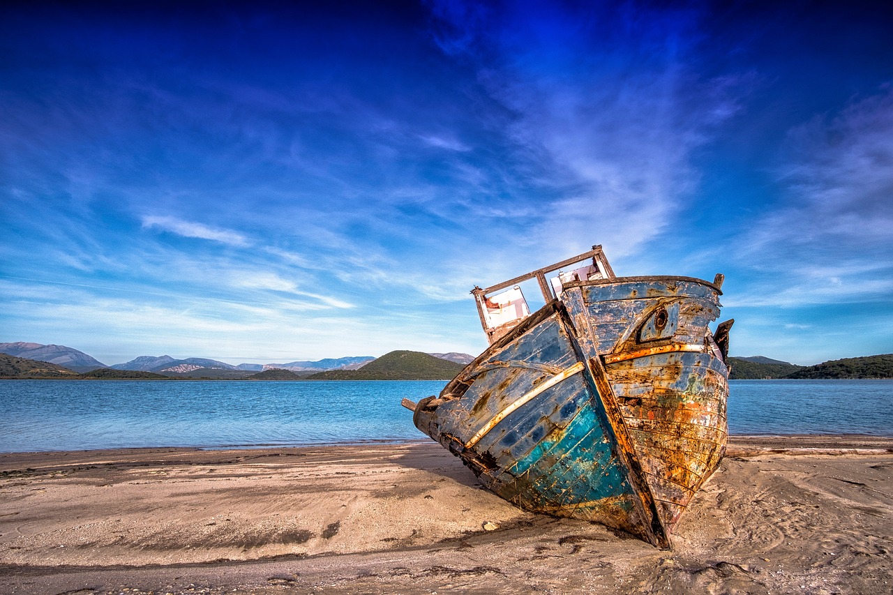 Boat Sea Sky wallpaper