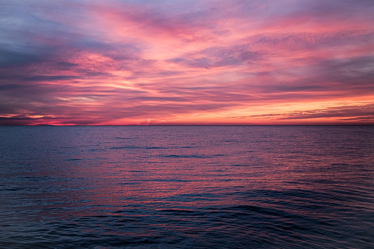 Sunset Sea Horizon wallpaper