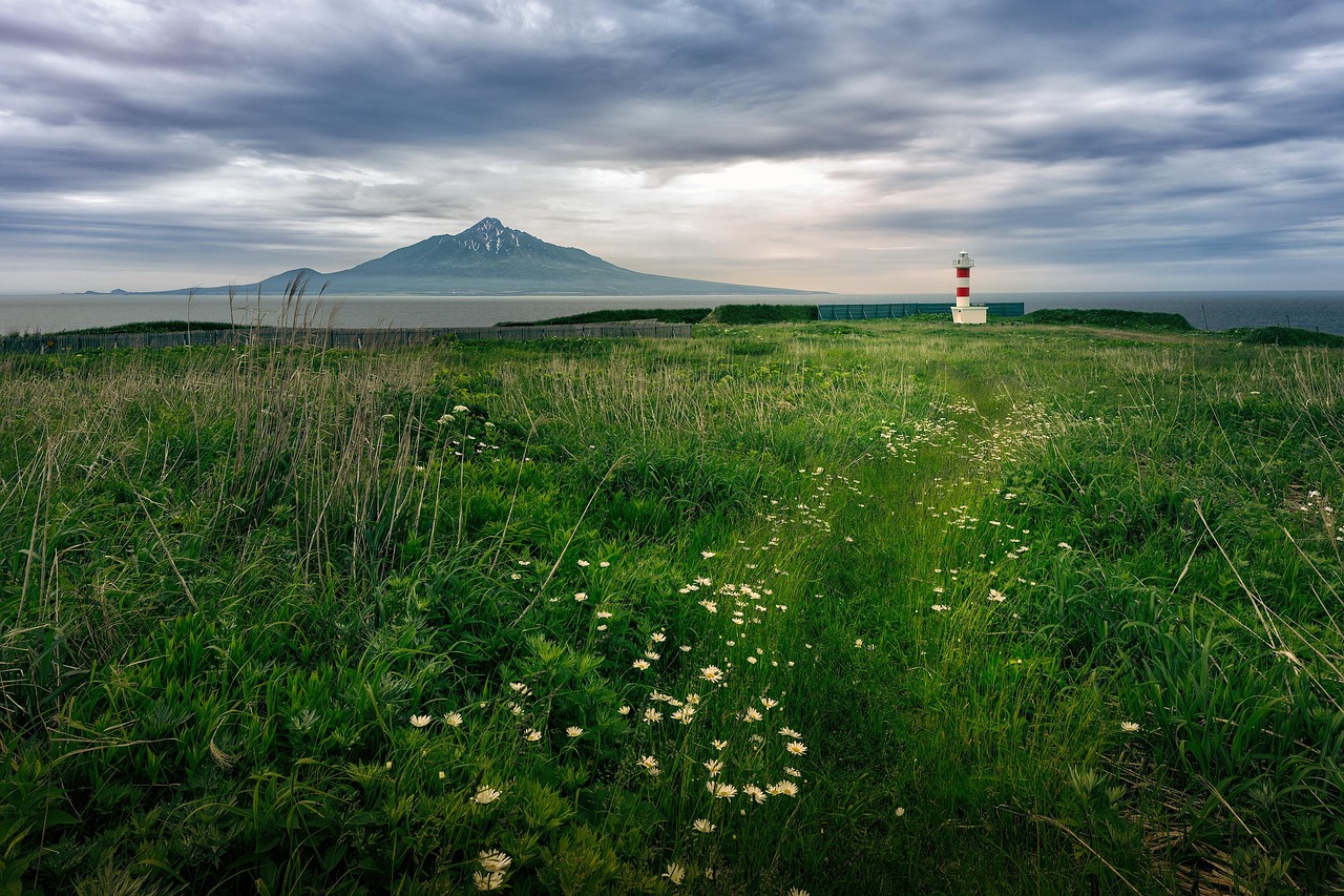 Lighthouse Rishiri Island Rishirifuji wallpaper