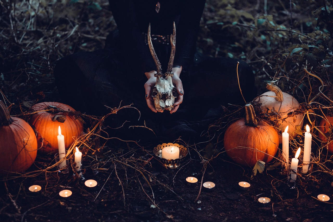Candles Pumpkins Witch wallpaper