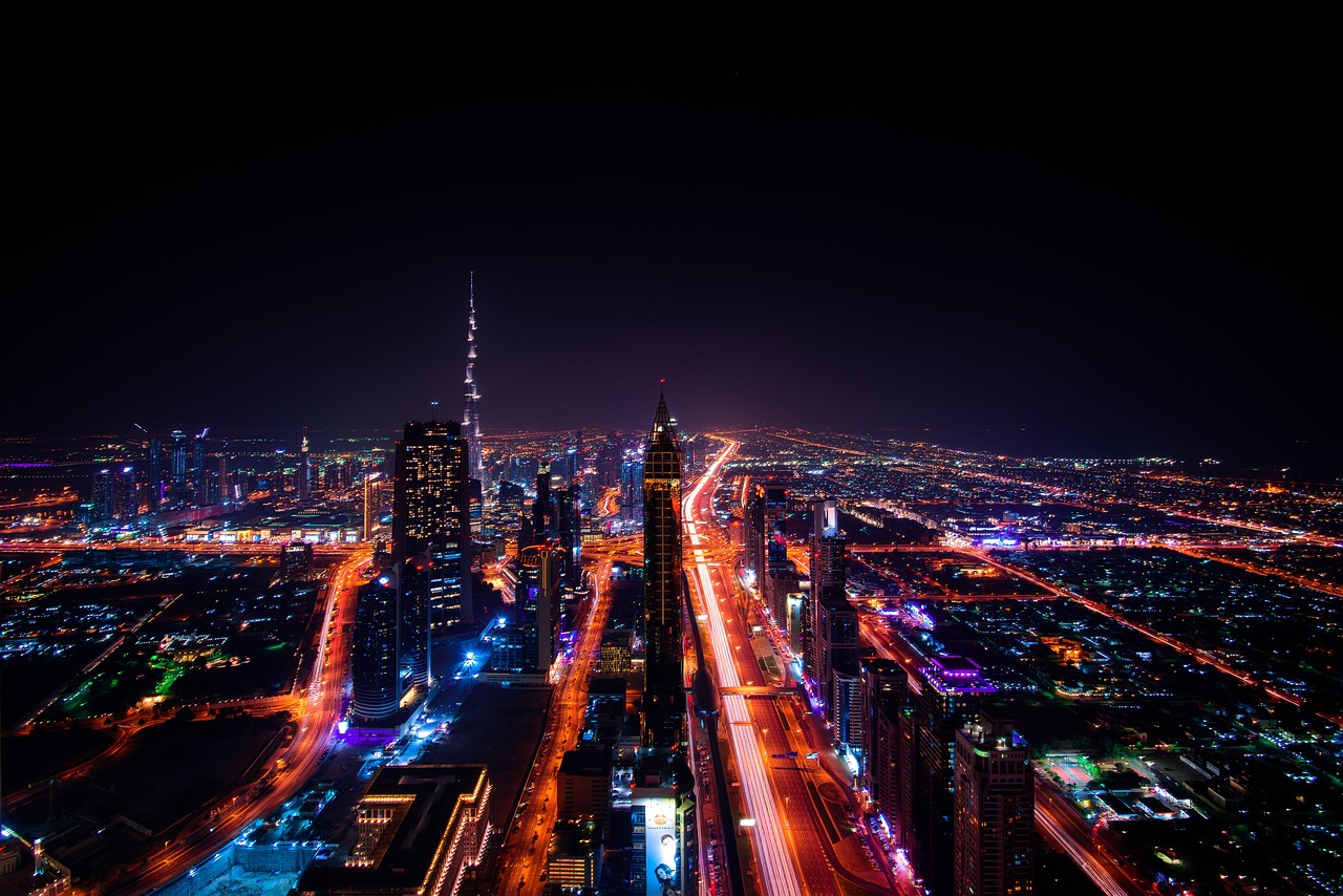 Dubai Skyscraper City Lights wallpaper