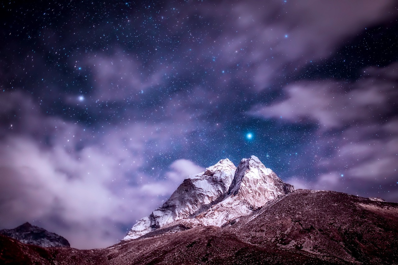 Himalayas Mountains Stars wallpaper