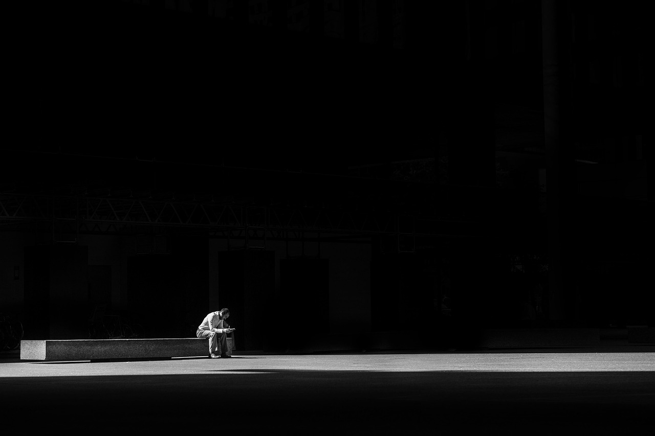 Man Sitting Bench wallpaper