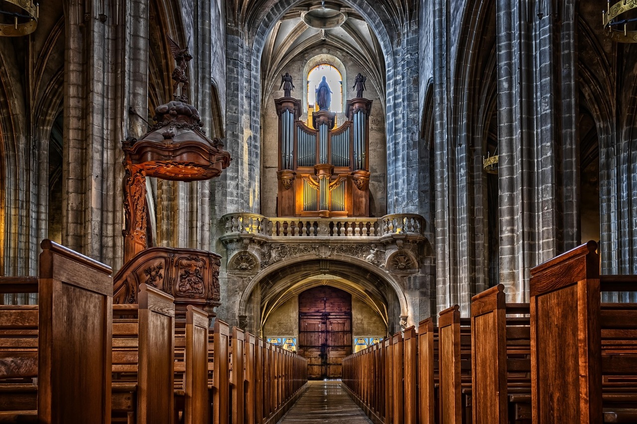 Bourg En Bresse Church Aisle wallpaper