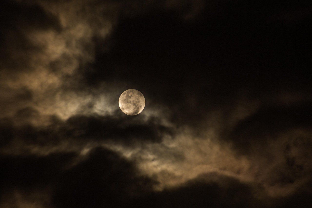 Cloudy Dark Full Moon wallpaper