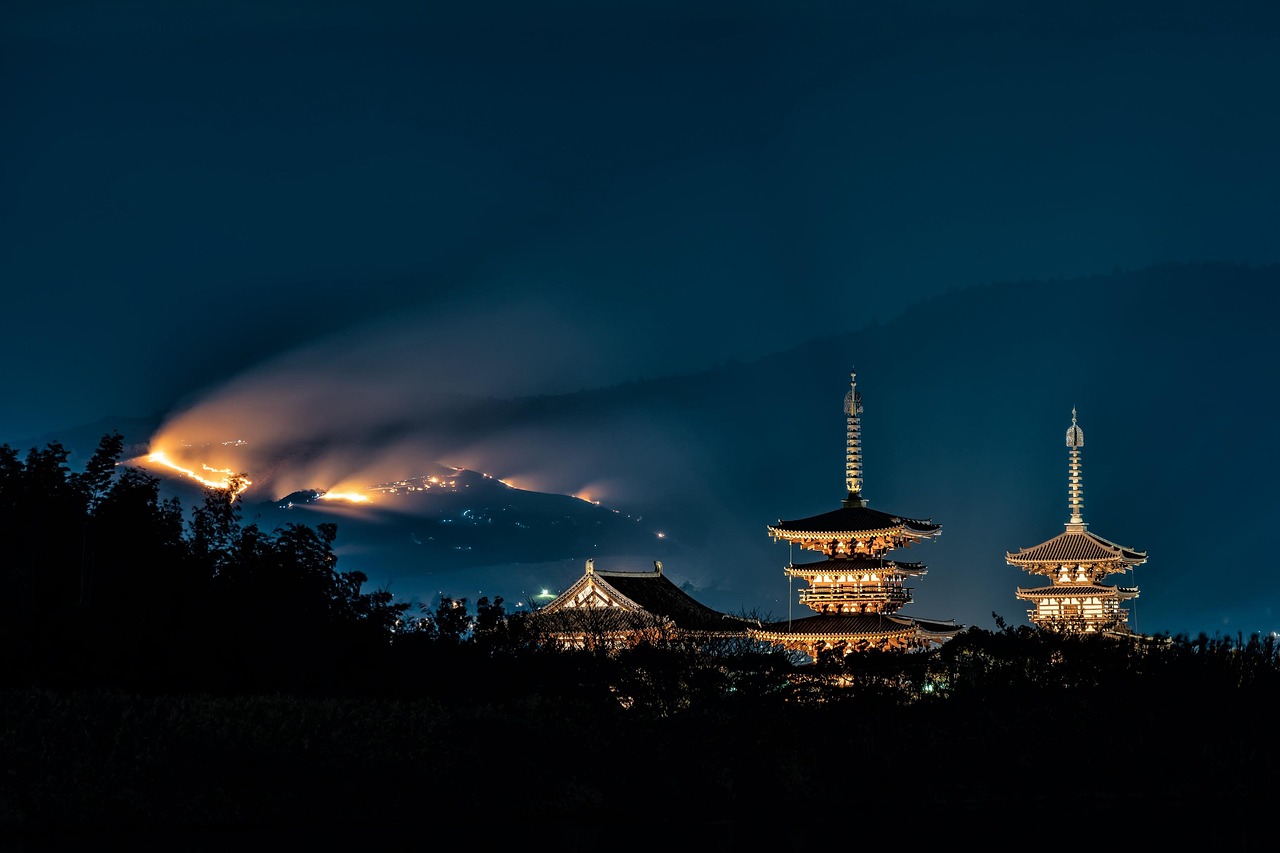 Temple Night View Yakushiji Temple wallpaper