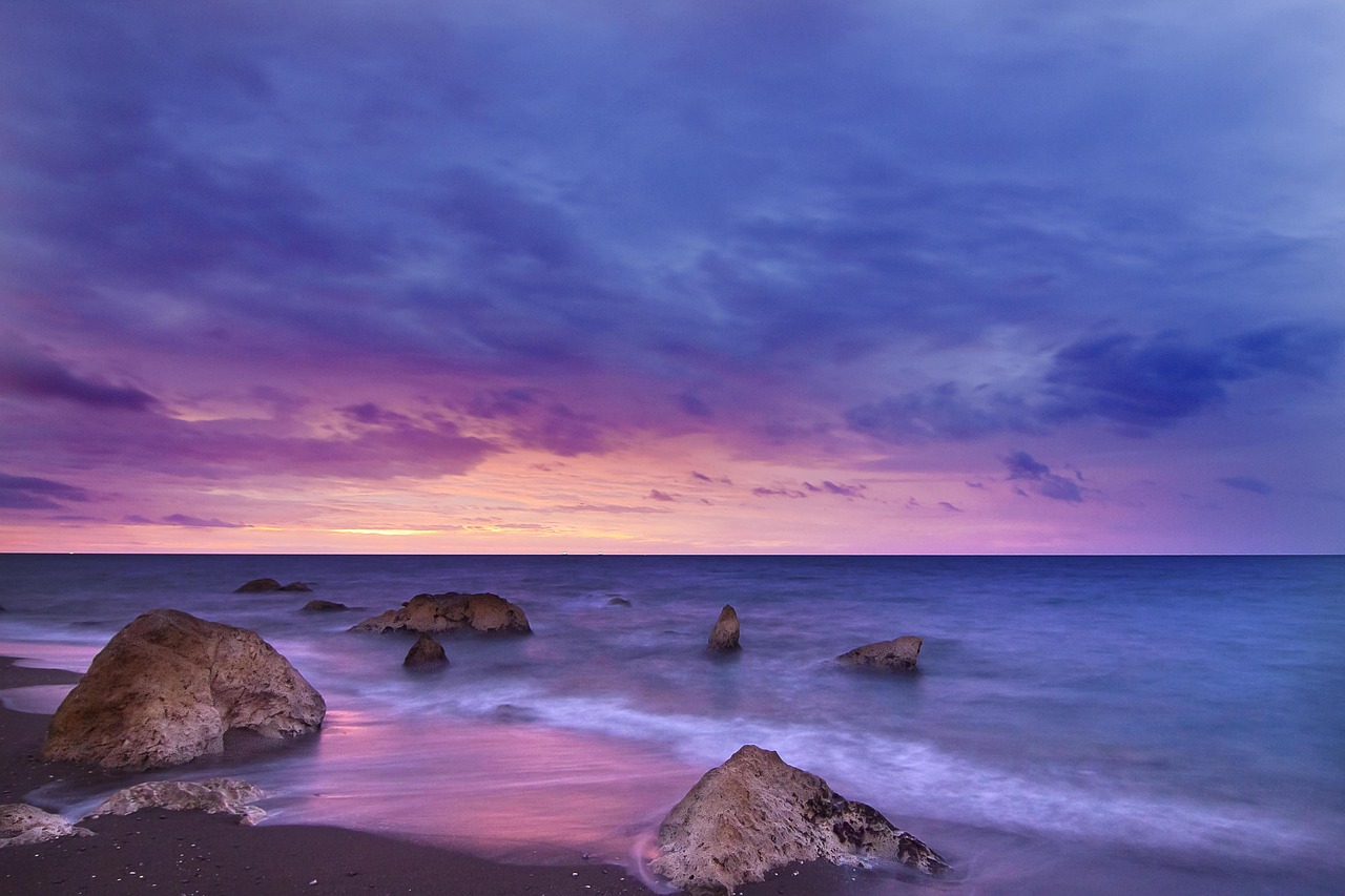 Beach Sunset Rocks wallpaper