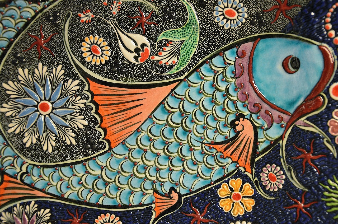 Mosaic Fish Tile wallpaper