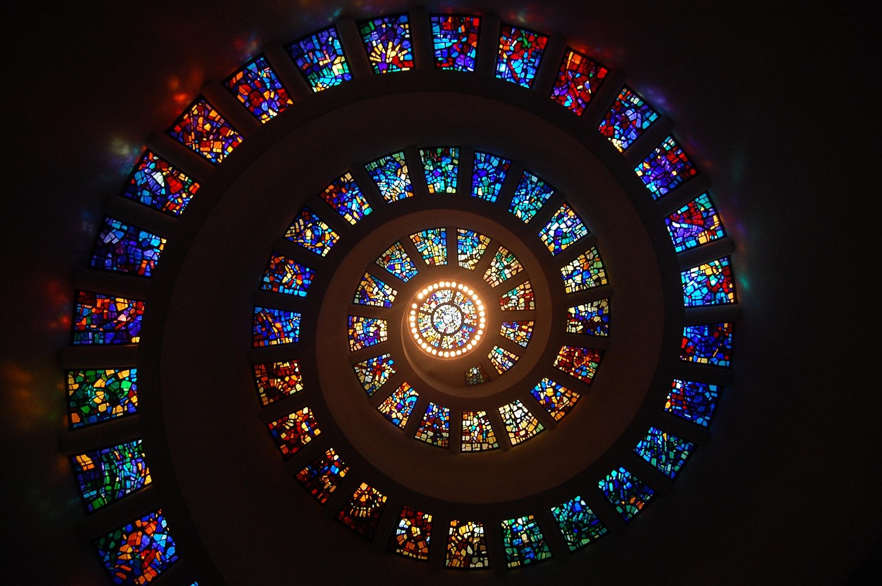 Stained Glass Spiral Circle wallpaper