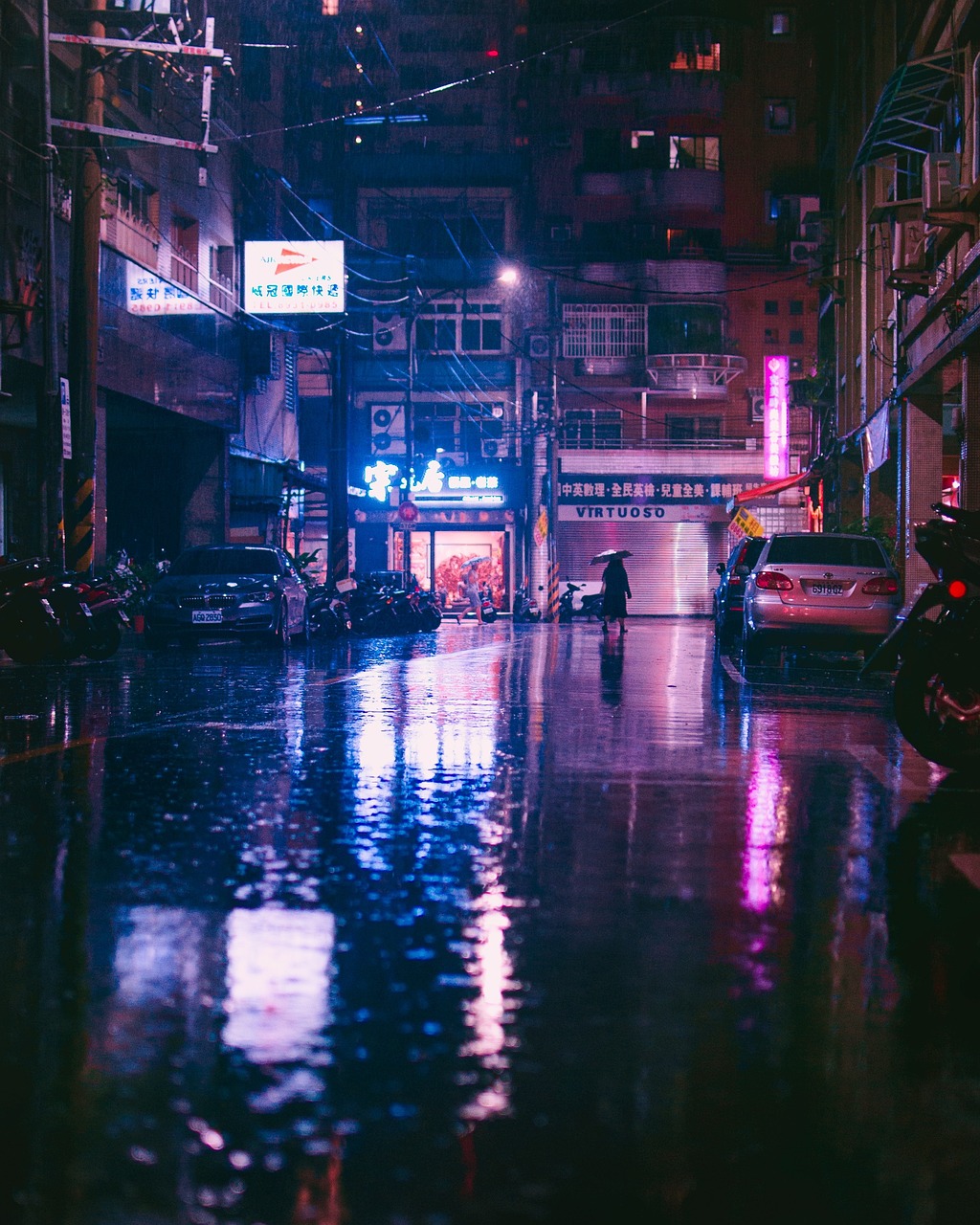 Asia Rain Street wallpaper