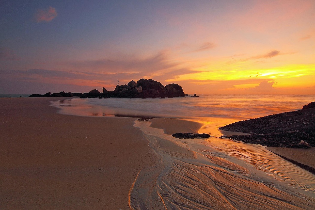 Sunset Beach Sand wallpaper