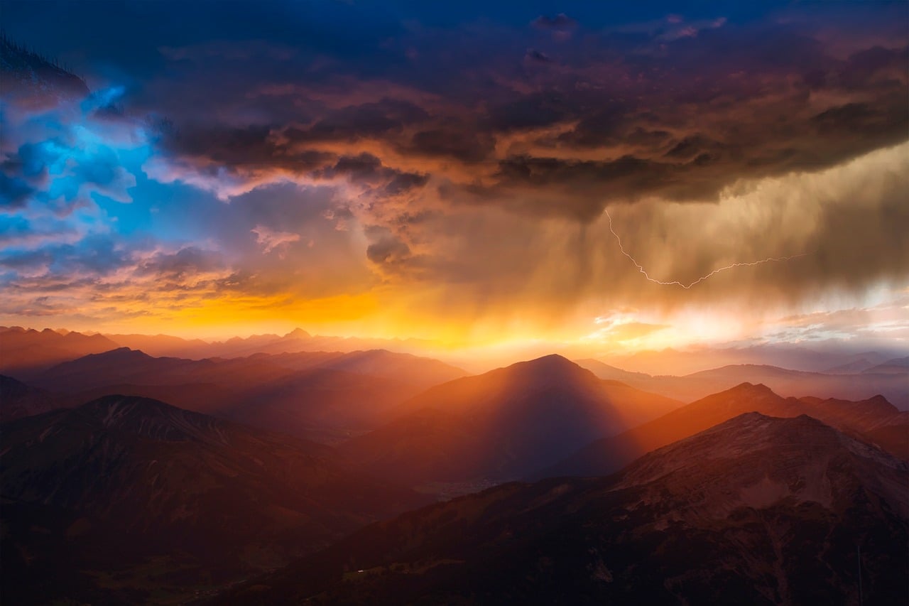 Mountains Sunset Storm wallpaper