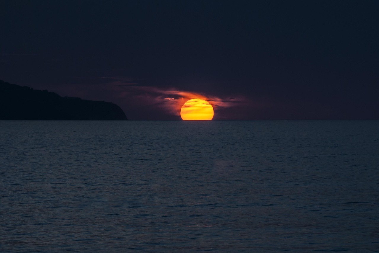 Sunset Sun Ocean wallpaper