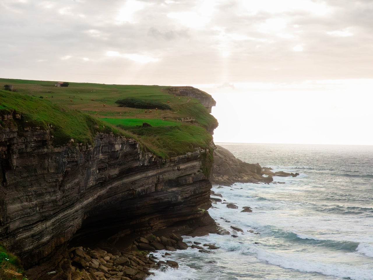 Sea Cliffs Ocean Waves Coastal Landscape wallpaper