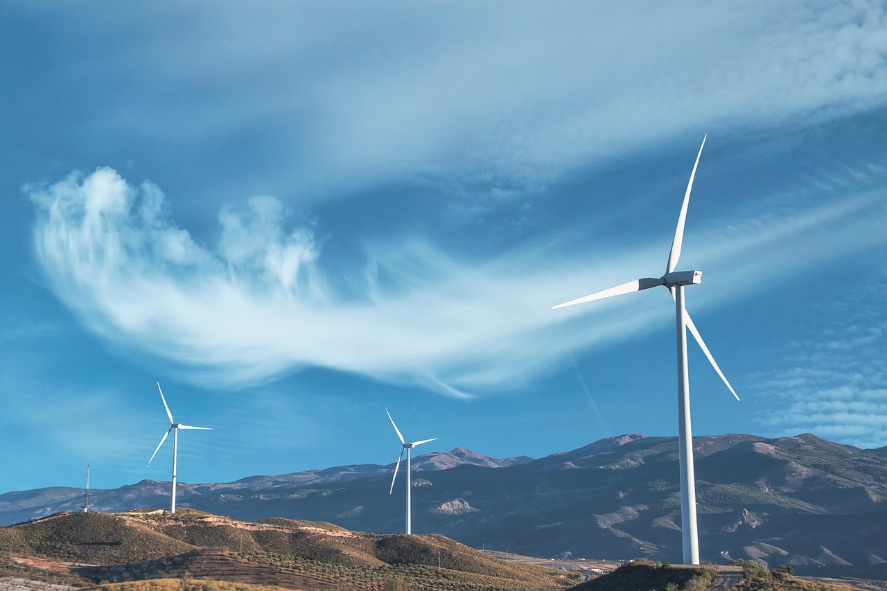 Wind Mills Energy Clouds wallpaper