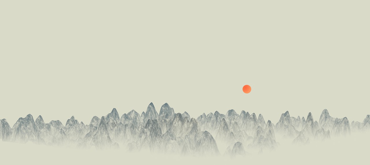 The Mountains Sun Shanshui Painting wallpaper