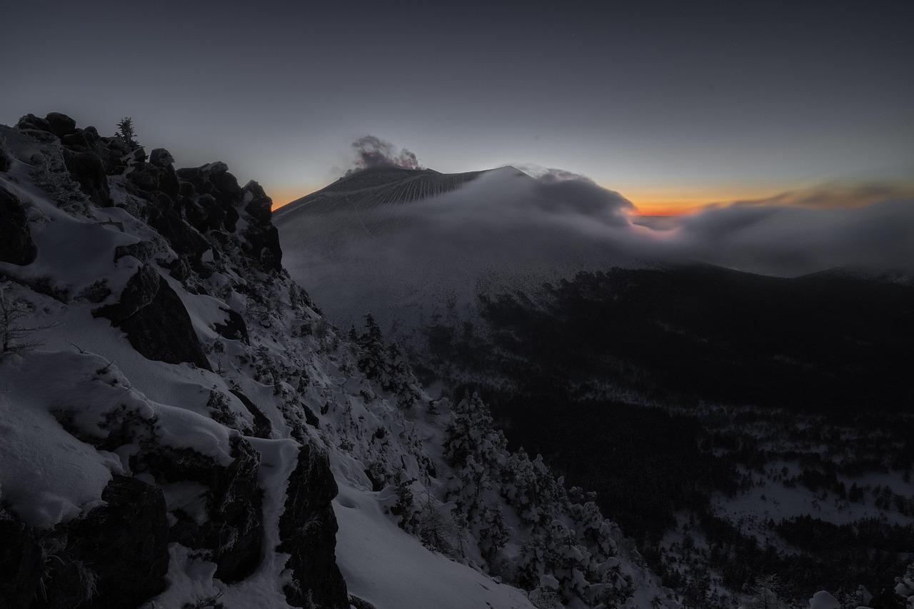 Sunset Mountain Volcano wallpaper
