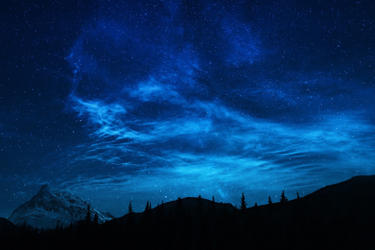 Stars Mountains Night Sky wallpaper